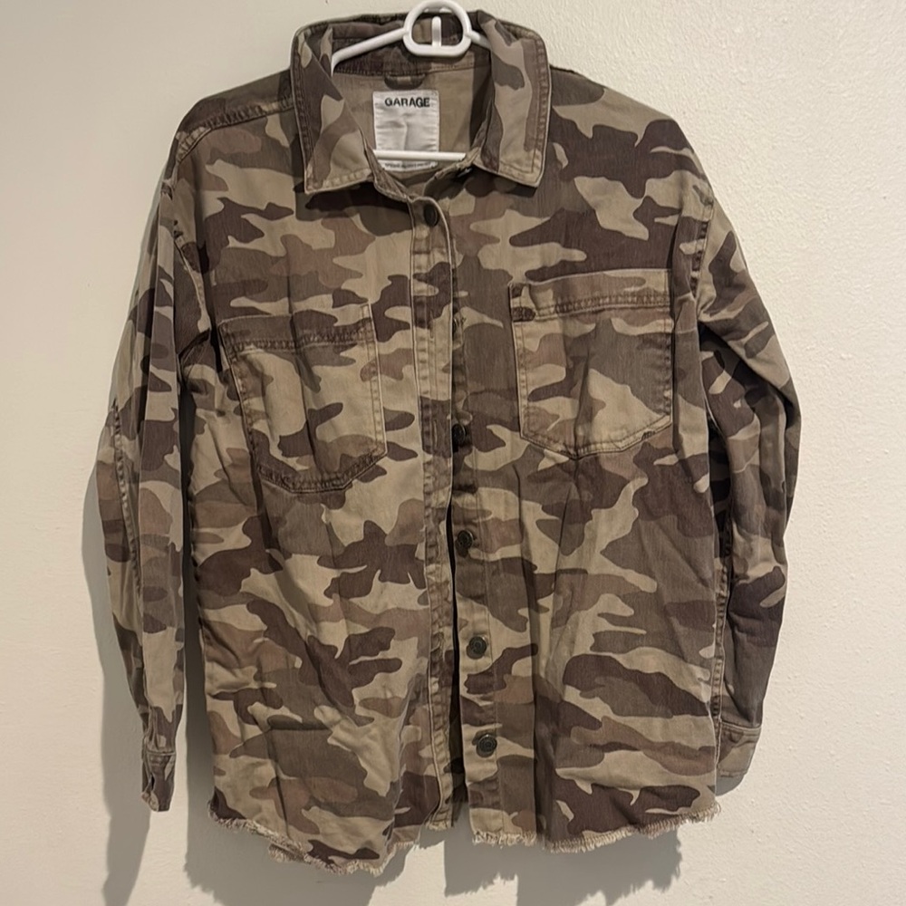 Garage Lightweight Brown and Tan Shirt Jacket
